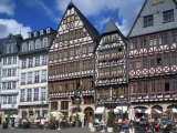 Street Scene with Pavement Cafes, Bars and Timbered Houses in the Romer Area of Frankfurt, Germany Photographic Print by Tovy Adina