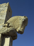 Detail, Carving of Horse on Gateway to Hall of One Hundred Columns, Persepolis, Iran, Middle East Photographic Print by Rennie Christopher