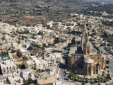 Aerial View of Church of Ghajnsielem, Mgarr, Gozo Island, Malta, Europe Photographic Print by Tondini Nico