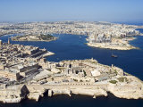 Aerial View of Valletta and St. Elmo Fort, Manoel Island, and Dragutt Point on the Right, Malta Photographic Print by Tondini Nico