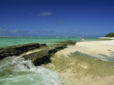 Lonely Figure on Beach, Maninita Island, Vava'U Group, Tonga, Pacific Islands, Pacific Photographic Print by Strachan James