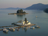 Vlachema Monastery and Pontikonissi, Corfu, Ionian Islands, Greek Islands, Greece, Europe Photographic Print by Merten Hans Peter