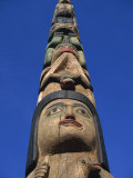 Inside Passage Four-Story Totem Pole, Carved from Red Cedar in 1940, Juneau, Alaska, USA Photographic Print by Waltham Tony