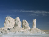 Isolated Chalk Towers, Remnants of Karst, Farafra Oasis, White Desert, Western Desert, Egypt Photographic Print by Waltham Tony