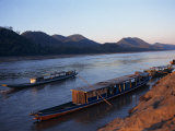 View of Mekong River at Sunset, Luang Prabang, Laos, Indochina, Southeast Asia Photographic Print by Wright Alison