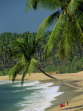 Woman Relaxing on Empty Beach, Tangalla, Sri Lanka Photographic Print by Strachan James