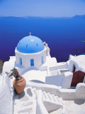 Church Overlooking Sea, Santorini, Cyclades, Greek Islands, Greece, Europe Photographie par Papadopoulos Sakis