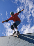 Skateboarder in Action on the Vert Photographic Print