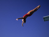 Women Diver Flying Through the Air Photographic Print