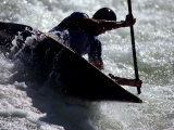 Silhouette of Kayaker in Action, Sydney, Austrailia Photographic Print by Chris Cole