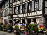 Restaurant, Timbered Buildings, La Petite France, Strasbourg, Alsace, France, Europe Photographic Print by Richardson Peter