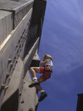Girl Outdoor Wall Climbing, Model Release Lámina fotográfica