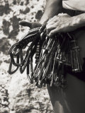 Detail of Hands with Climbing Equipments Lámina fotográfica por Paul Sutton