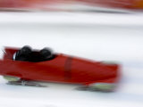 Two Man Bobsled in Action, Torino, Italy Photographic Print by Chris Trotman
