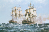The Action Between the Java and Constitution Giclée-Druck von Montague Dawson