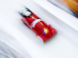 Two Man Bobsled in Action, Torino, Italy Photographic Print by Chris Trotman