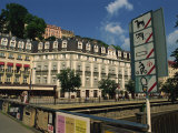 Restriction Signs on the Banks of the Tepla River in Karlovy Vary in West Bohemia, Czech Republic Photographic Print by Strachan James