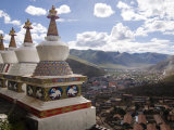 View of Yushu Town from Temple, Yushu, Qinghai, China Photographic Print by Porteous Rod
