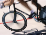 Detail of Blurred Action of Cyclist Competing on the Velodrome Fotografie-Druck
