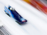 Two Man Bobsled in Action, Torino, Italy Photographic Print by Chris Trotman