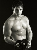 Man Working Out with Hand Wieghts, New York, New York, USA Fotografie-Druck von Chris Trotman