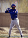 Baseball Player in Action Batting Photographic Print