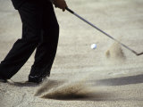 Detail of Golfer Blasting Out of Sand Trap Photographic Print
