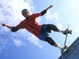 Skateboarder in Action on the Vert Photographic Print