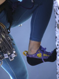 Woman Rock Climber Shoe and Legs(Detail), New Paltz, New York, USA Lámina fotográfica