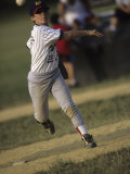 Young Boy Pitching During a Little League Baseball Games Photographic Print