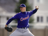 Baseball Pitcher in Action Photographic Print
