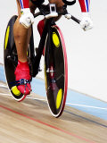 Detail of Cyclist Racing on the Velodrome Track, Athens, Greece Photographic Print by Paul Sutton