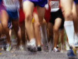 Blurred Action of Runner's Legs Competing in a Race, New York, New York, USA Fotografie-Druck von Chris Trotman