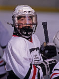 Portrait of Young Ice Hockey Player Photographic Print
