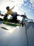 Skateboarder in Action on the Vert Photographic Print