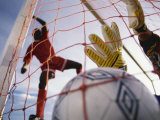 Soccer Goalie in Action Photographic Print