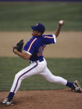 Baseball Pitcher in Action Photographic Print