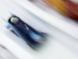Two Man Bobsled in Action, Torino, Italy Photographic Print by Chris Trotman
