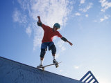 Skateboarder in Action on the Vert Photographic Print