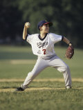 Young Boy Pitching During a Little League Baseball Games Photographie