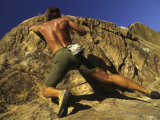 Man Rock Climbing Without Equipment Photographic Print