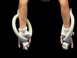 Detail of Male Gymnasts Hands on the Rings Photographic Print by Paul Sutton