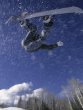 Male Snowboarder Flying Throught the Air, Aspen, Colorado, USA Photographic Print