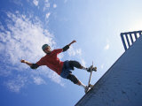 Skateboarder in Action on the Vert Photographic Print
