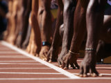 Detail of Hands at the Start of 100M Race Photographic Print by Steven Sutton