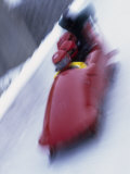 Blurred Action of the Start of 4 Man Bobsled Team, Lake Placid, New york, USA Photographic Print by Chris Trotman