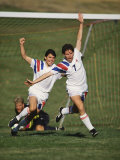 Soccer Players Celebrating after Scoring a Goal Photographic Print