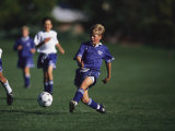 11 Year Old Boys Soccer Action Photographic Print