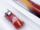 Two Man Bobsled in Action, Torino, Italy Photographic Print by Chris Trotman