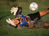 Soccer Goalie in Action Fotografie-Druck